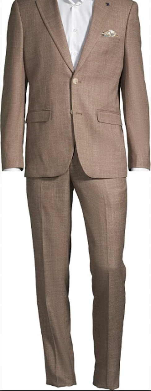 Light Brown Modern Fit Suit - Soul Of London