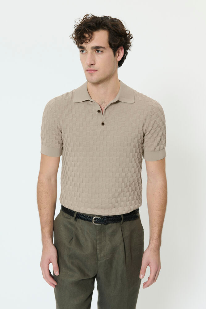 Beige Polo Knit - Matinique