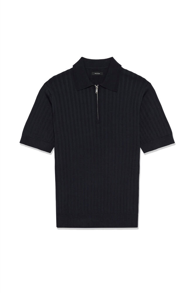Blue Quarter Zip Knit - Matinique