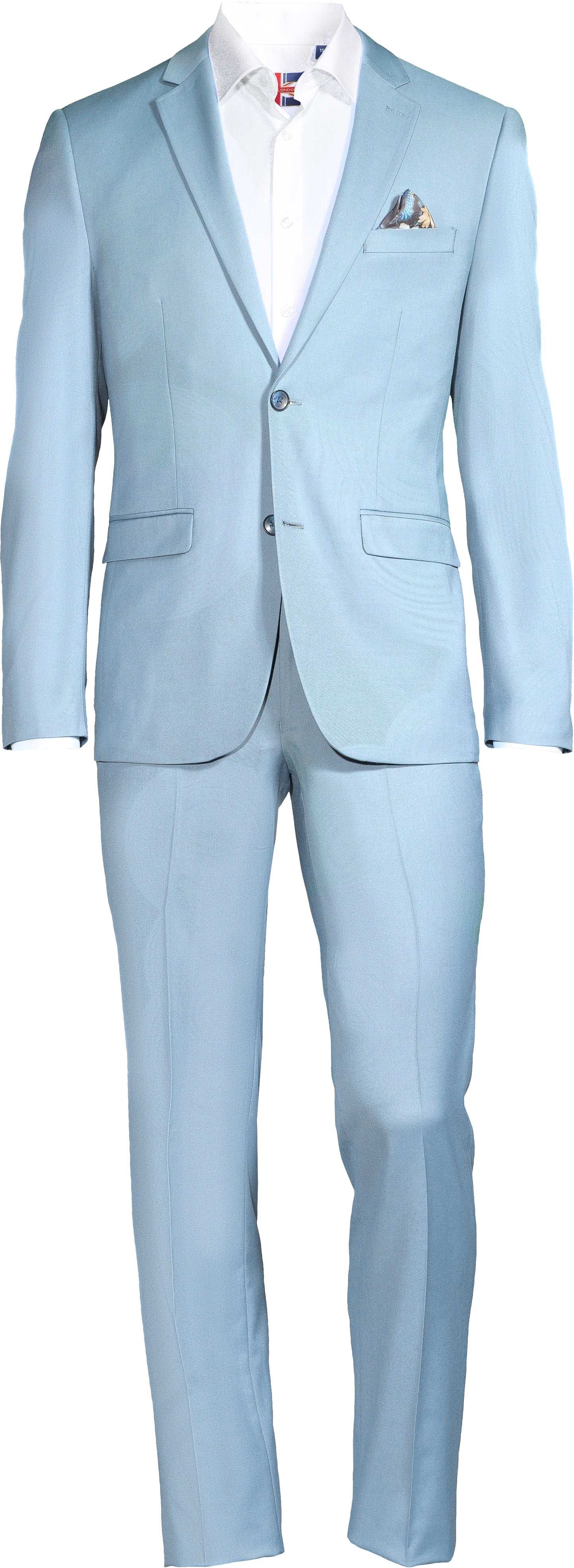 Light Blue Slim Fit Suit - Soul Of London