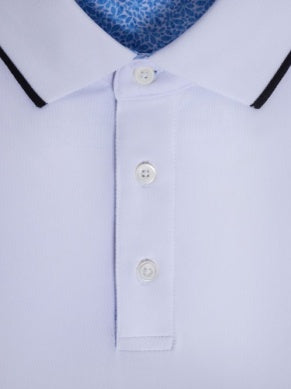 White Stretch Polo - BUGATCHI