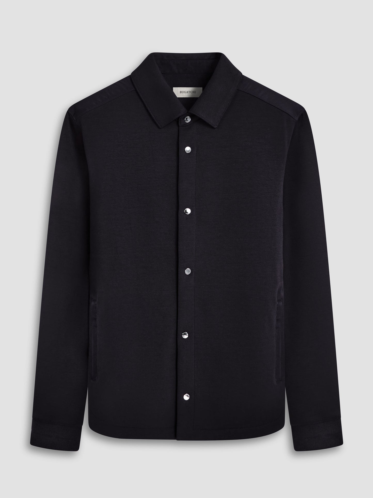 Knit Black Shirt Jacket - Bugatchi