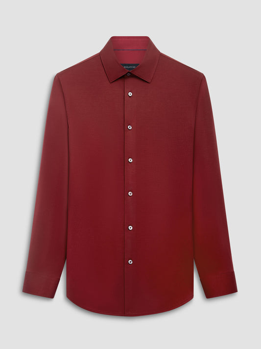 8 Way Stretch Burgundy Shirt - Bugatchi