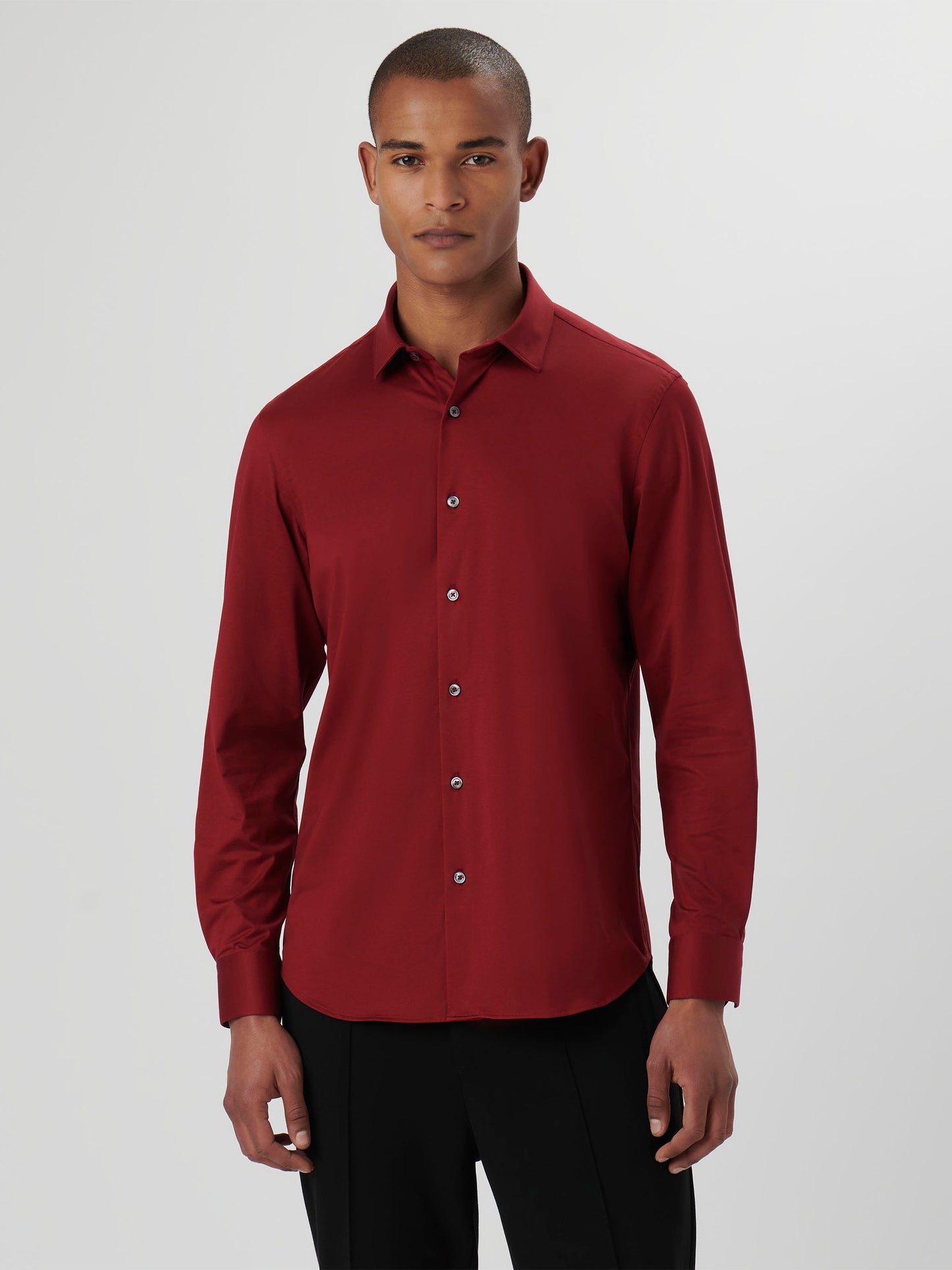 8 Way Stretch Burgundy Shirt - Bugatchi