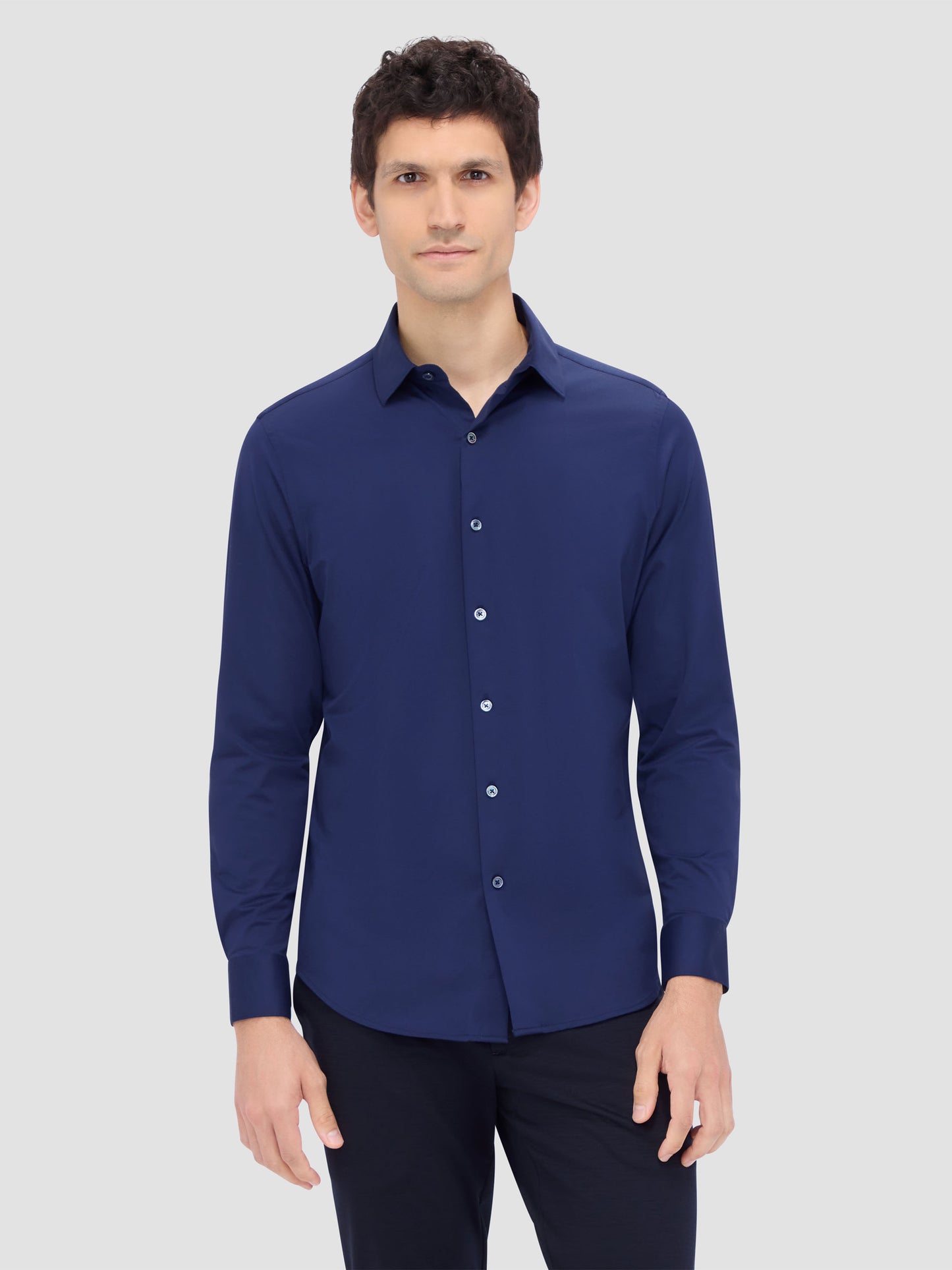 8 Way Stretch Navy Shirt - Bugatchi