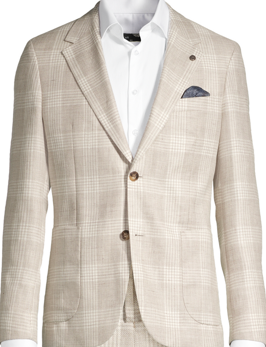 Beige Glen Plaid Sport Jacket - Horst