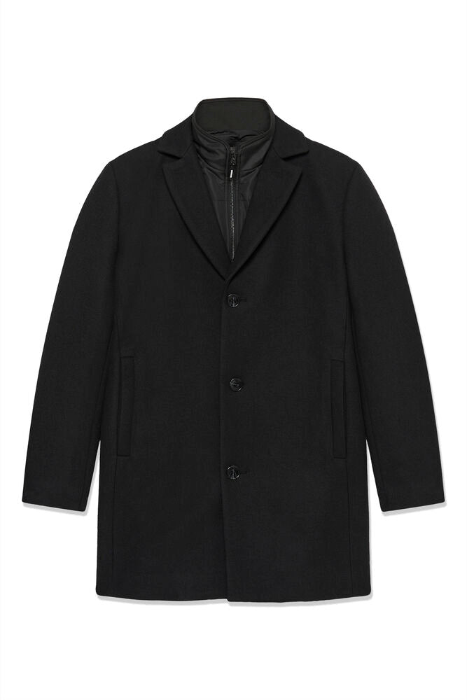 Matinique Tailored Long Overcoat - Black