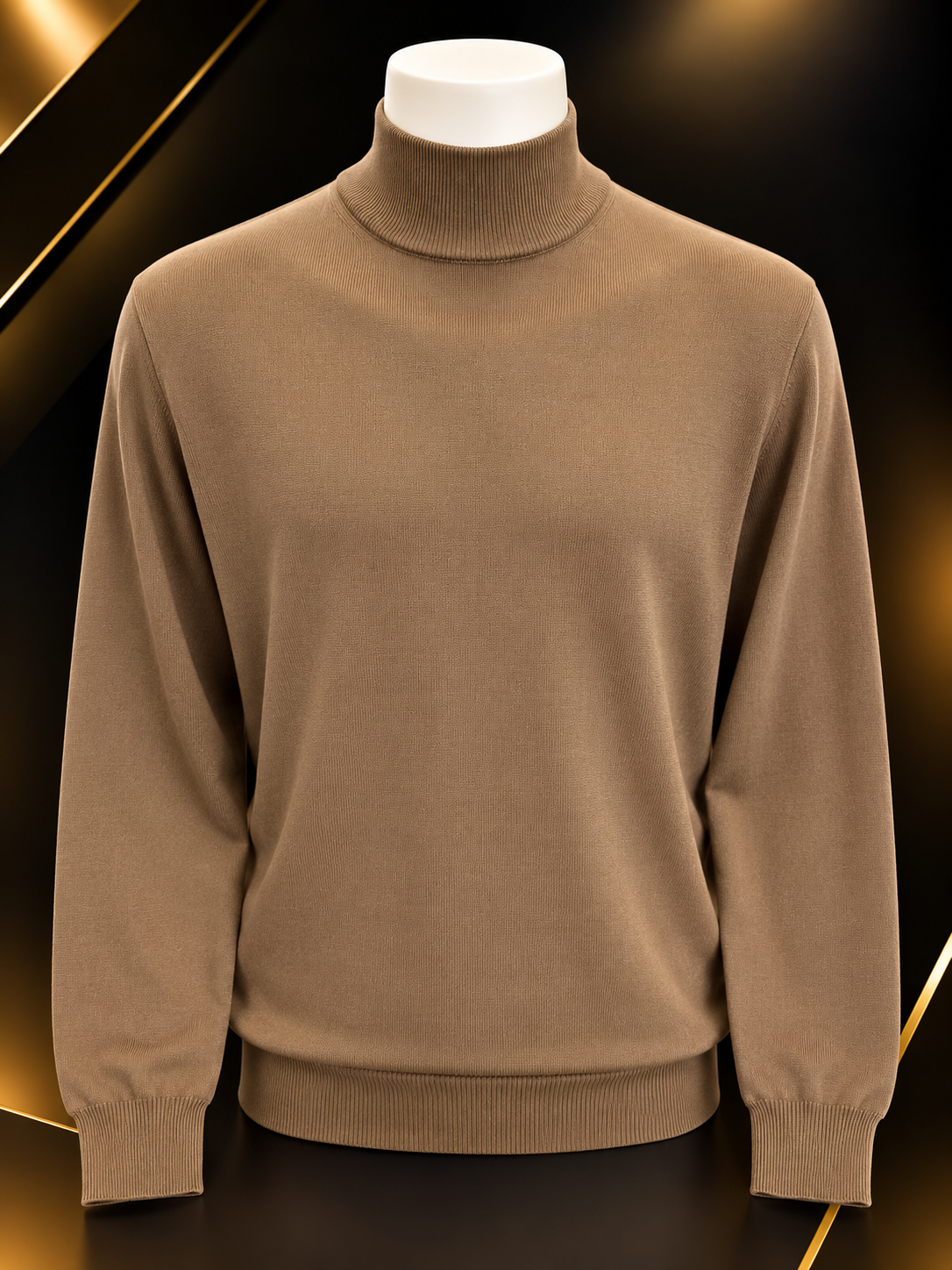Milano Italian Mock Neck Sweater - Caramel