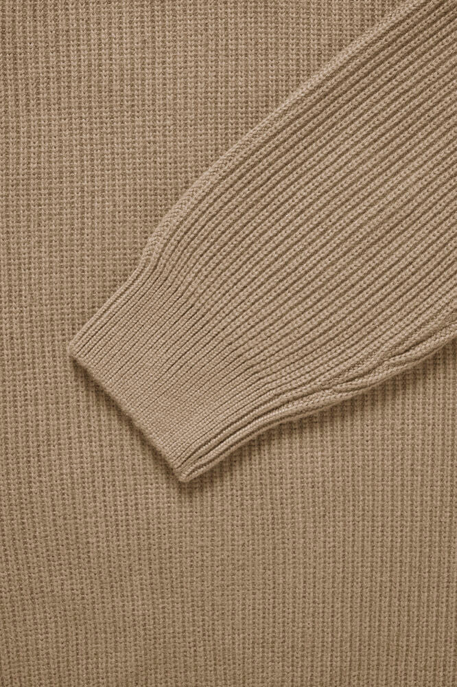 Matinique Ribbed Crew Neck Knit Sweater - Brown