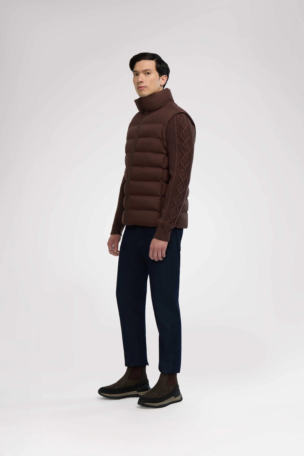 Pajar Men's 2-in-1 Convertible Knit Jacket – Brown