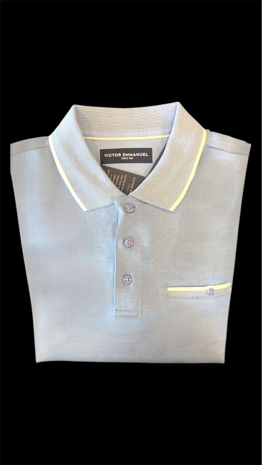 Blue Button Polo - Victor Emanuel