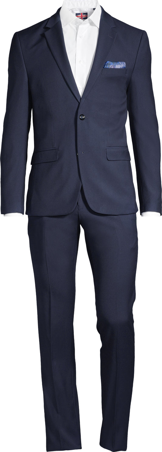 Navy Slim Fit Suit - Soul Of London